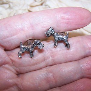 Sterling Silver Cufflinks - Terrier Fronts | Mechanical Heads that Turn